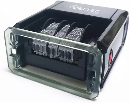 Self Inking Date Stamp with Month, Day, Year - Easy to Use & Adjust, Rubber Head, Sturdy ABS, Uniform Print, 10 Years of Dates, Refillable (Red)