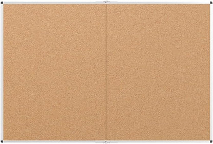 VIZ-PRO Large Cork Bulletin Board/Foldable Noticeboard, 60 X 48 Inches, Silver Aluminium Frame