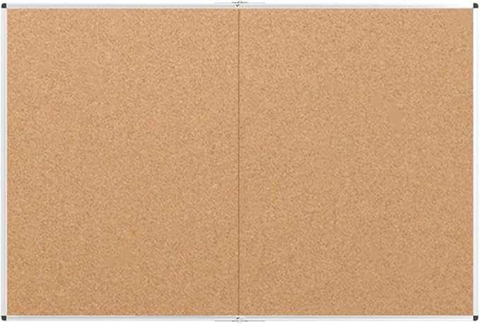 VIZ-PRO Large Cork Bulletin Board/Foldable Noticeboard, 60 X 36 Inches, Silver Aluminium Frame