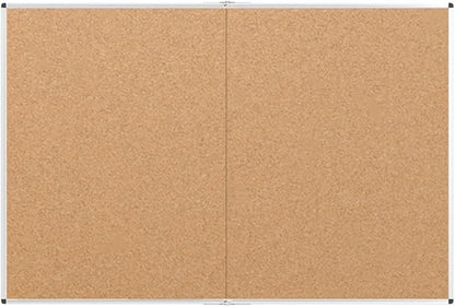 VIZ-PRO Large Cork Bulletin Board/Foldable Noticeboard, 60 X 36 Inches, Silver Aluminium Frame