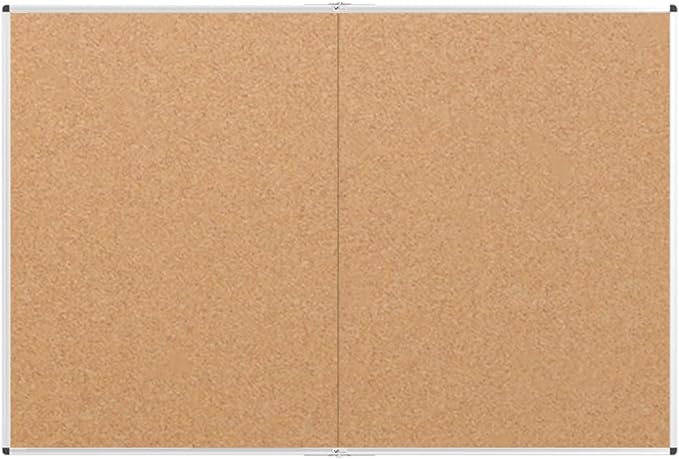 VIZ-PRO Large Cork Bulletin Board/Foldable Noticeboard, 60 X 48 Inches, Silver Aluminium Frame