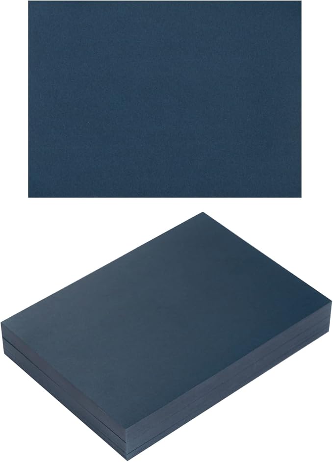 100 Pack Thick Paper Cardstock Blank Heavy Cards Stock for Invitations, Greeting Cards Making, Postcards, Photos, 250GSM Thick Paper (Navy Blue, 5x7 inches)