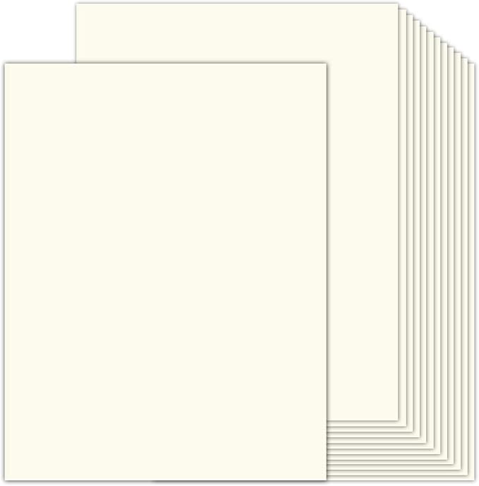 100 Sheets Cream Cardstock 8.5 x 11 Ivory Paper, Goefun Off White Card Stock Printer Paper for Cards Making, Office Printing, Certificate