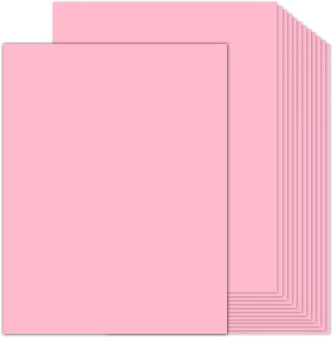 100 Sheets Pink Cardstock 8.5 x 11 Thick Paper, Goefun 80lb Card Stock Printer Paper for Arts & Crafts, Presentations, Stationary Printing