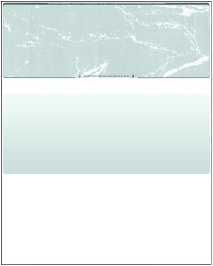 Compuchecks Check on Top Blank Check Paper - 2500 Pack, Quick-Books & Laser Printer Compatible - Security Business Checks with Voucher - 8.5" x 11" Green Marble