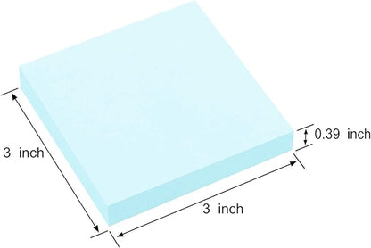 ZCZN 400 Sheets Pop-up Sticky Notes, 3 x 3 Inches, 4 Pads Bright Color Self-Stick Notes, 100 Sheets/Pad, Light Blue