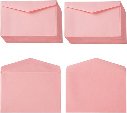 120 Pack Mini Envelopes Small Envelopes Self-Adhesive Kraft Paper Tiny Pockets for Business Cards Christmas Holiday Small Gift Cards Invitations Cards(4.13"×2.76") (Pink)