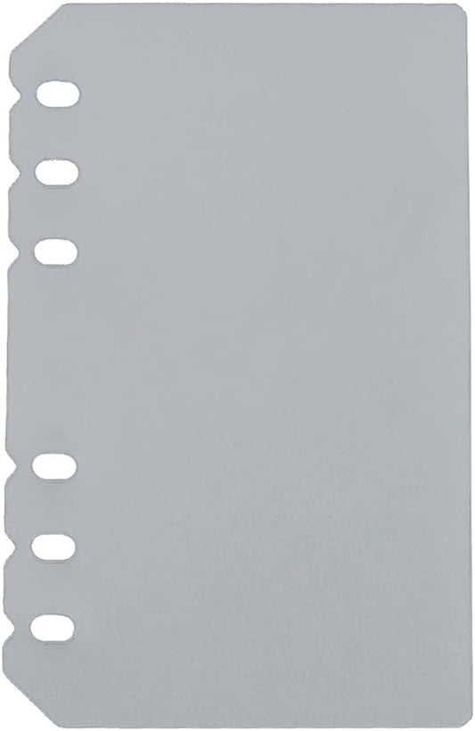 EvZ Transparent Flyleaf for 7 Inches Journal Organizer Diary A6 Notepad Notebook 6 Holes Ring Binder, Flexible Transparent, Set of 2Pcs