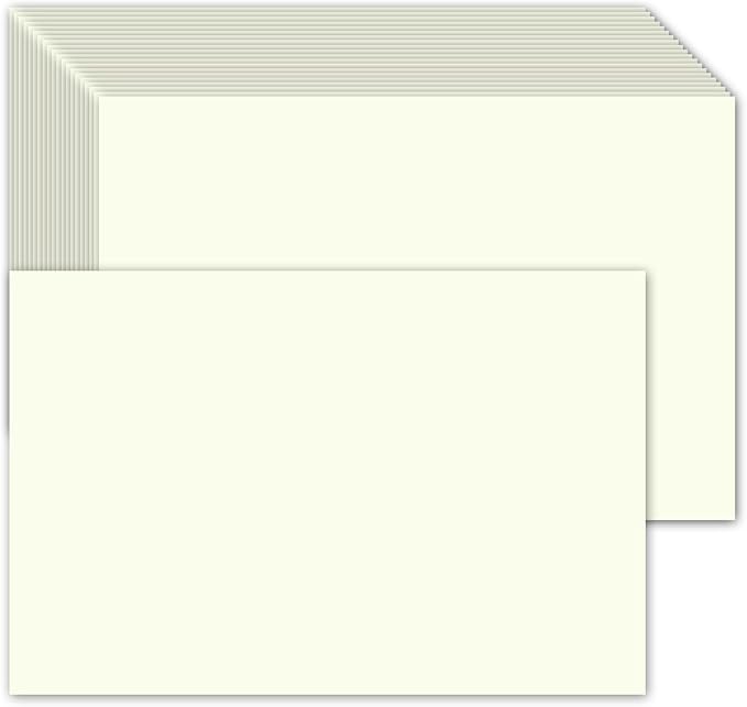50 Pack 4x6 Ivory Color Cardstock Paper Blank Thick Heavyweight 92lb Cream Card Stock for Making Index Cards, Invitations cards, Postcards