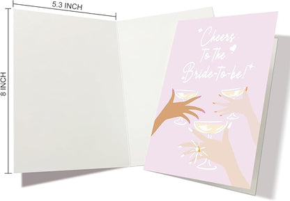 Nchigedy Sweet Bridal Shower Card, Funny Engagement Card for Her, Wedding Congratulations Card, Cheers To The Bride To Be