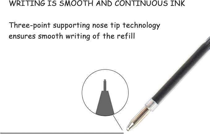 20 Pieces Ballpoint Pen Refills Black Ink 1.0mm Medium Point Smooth Writing Pen Refills Replacement Gel Ink Refills for Retractable Ballpoint Pen School Office Supplies