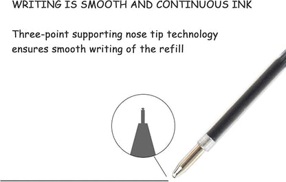 20 Pieces Ballpoint Pen Refills Black Ink 1.0mm Medium Point Smooth Writing Pen Refills Replacement Gel Ink Refills for Retractable Ballpoint Pen School Office Supplies