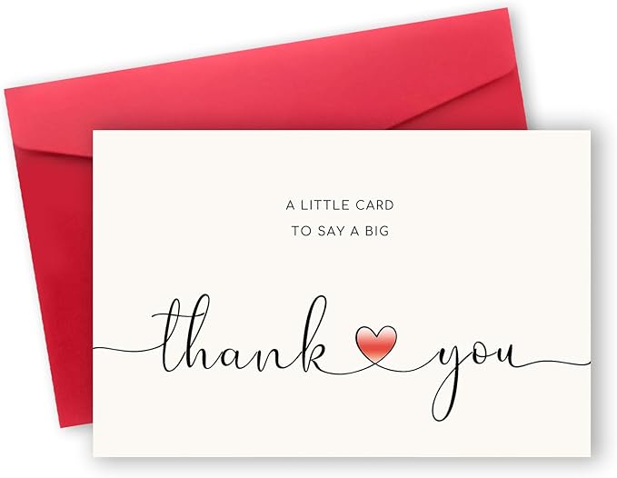 Funny Thank You Gifts for Men Women, Single Thank You Card for Teacher Boss Coworker, A Little Card to Say A Big Thank You