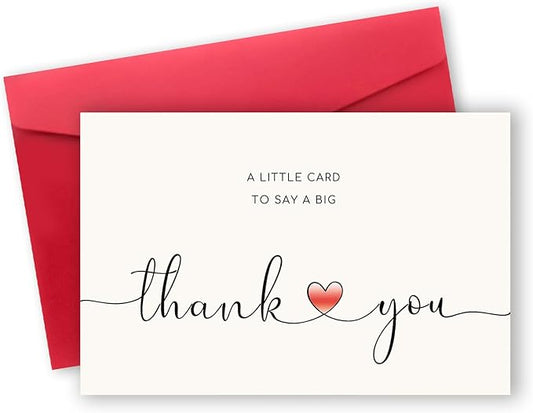 Funny Thank You Gifts for Men Women, Single Thank You Card for Teacher Boss Coworker, A Little Card to Say A Big Thank You