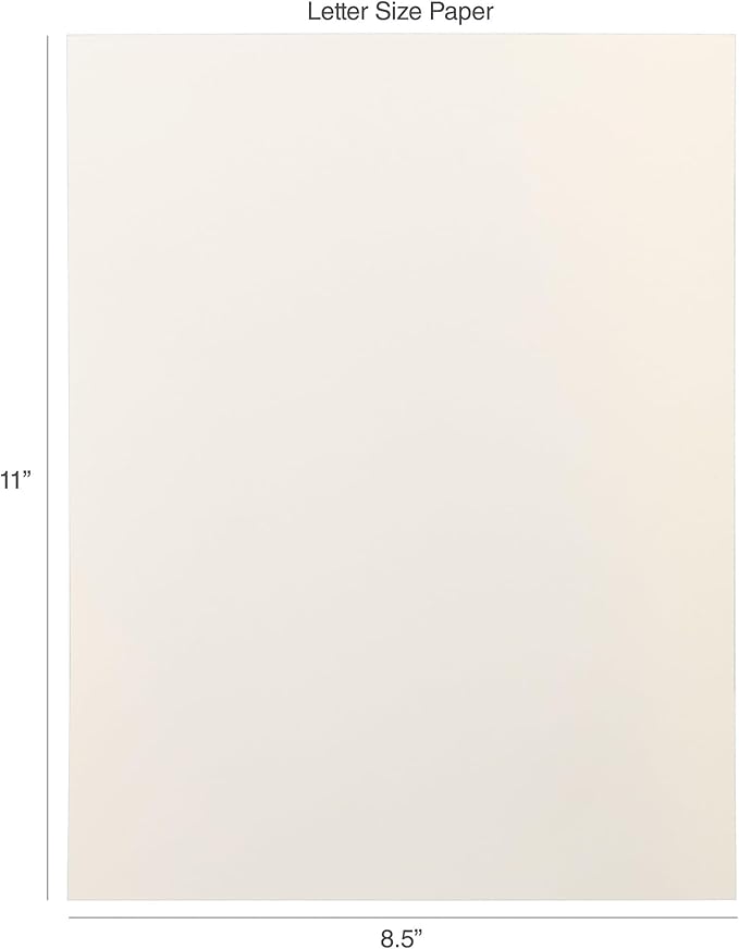Cardstock 8.5 x 11 Paper Pack - 65lb Smooth Card Stock for Crafts, Cardmaking, Printers - 100 Scrapbook Sheets - Double Sided with Solid Core, Ivory