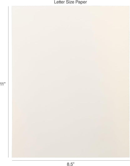 Cardstock 8.5 x 11 Paper Pack - 65lb Smooth Card Stock for Crafts, Cardmaking, Printers - 100 Scrapbook Sheets - Double Sided with Solid Core, Ivory