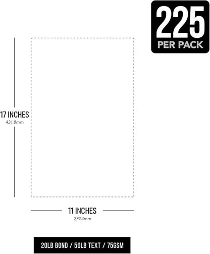 Assorted Pastel Colored Paper – Assortment of 9 Colors for Arts and Crafts, Invitations, Flyers, Posters, Decorations | Regular 20lb Bond (75gsm) | 11" x 17" | 25 Each Color (225 Sheets Total)