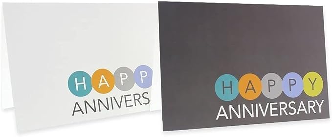 Juvale 36 Pack Happy Anniversary Cards with Envelopes for Work, Wedding, Employees, 6 Designs (Blank Inside, 4x6 In)