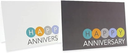 Juvale 36 Pack Happy Anniversary Cards with Envelopes for Work, Wedding, Employees, 6 Designs (Blank Inside, 4x6 In)