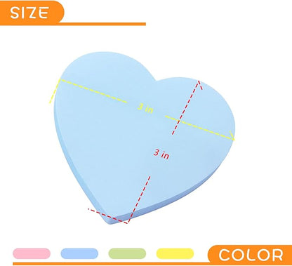 Heart Shape Sticky Notes 4 Color Pastel Colorful Sticky Pad 75 Sheets/Pad Self-Sticky Note Pads