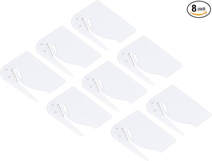 PATIKIL Letter Opener Envelope Slitter, 8 Pcs Mail Slitter with Razor Safe Mail Opener for Envelope Paper Package Open for Home, Office White