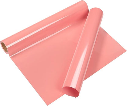 VINYL FROG Heat Transfer Vinyl Roll HTV Vinyl - 12"x5ft Coral Iron on Vinyl for T-Shirts, Heat Press Vinyl for DIY Craft Designs (Coral)