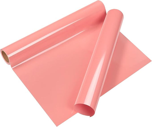 VINYL FROG Heat Transfer Vinyl Roll HTV Vinyl - 12"x5ft Coral Iron on Vinyl for T-Shirts, Heat Press Vinyl for DIY Craft Designs (Coral)