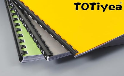 TOTiyea 200 Pack Plastic Binding Comb Spines,1/2 Inch Diameter,90 Sheet Capacity,Letter Size (8.5x11 Inches) Black Color Binding Comb Spines
