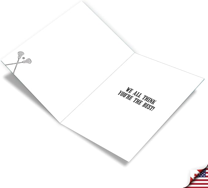 NobleWorks - Jumbo School Teacher Thank You Greeting Card From Us 8.5 x 11 Inch with Envelope (1 Pack) Team Sports Gratitude, School Athlete Appreciation Notecard, Lacrosse Coach J2201ATYG-US