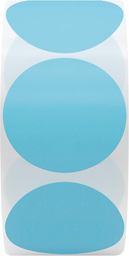 Hybsk 1.5 inch Circle Color Direct Thermal Stickers Shipping Labels for Barcodes,Name Tag,DIY Logo Design,Inventory– Compatible with Zebra,Rollo,Munbyn,and More-1000 pcs (1.5 inch,Light Blue)
