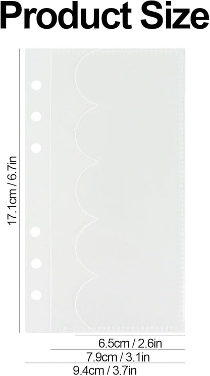 A6 Binder Pockets with No Zipper, Koqye Blue 10 Pcs Plastic Zipless Budget Envelopes, Two Pockets Frosted Cash Envelopes Money Bag for Budgeting, Cash Stuffing (Clear Petals-2set)