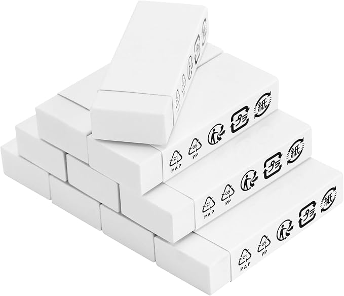 Amazon Basics Block White Eraser, 10 pack