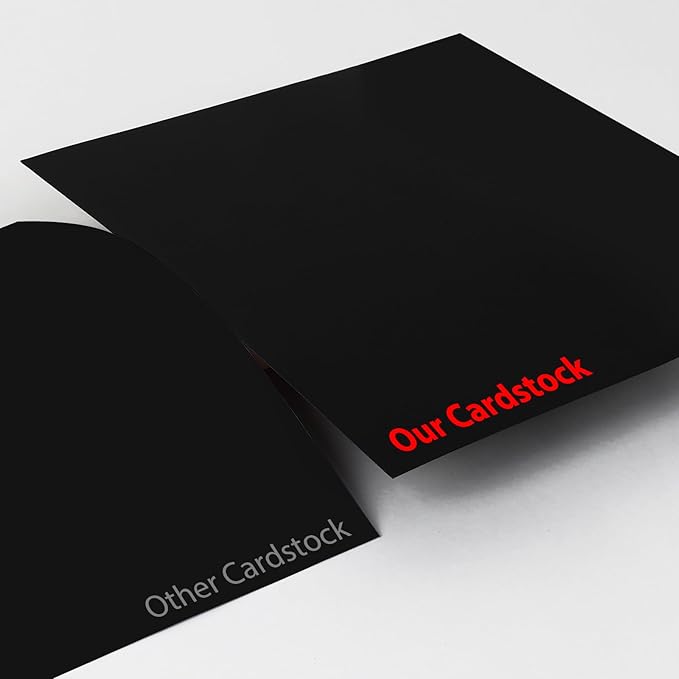 100 Sheets Black Cardstock 12” x 12”, 92lb/250gsm Black Card Stock, Thick Card Stock Paper, Heavy Cardstock Paper for Printer, Resume, Scrapbooks, Art, Crafts, Business Cards