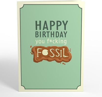 Lovepop Birthday Pop-Up Card for Her, Him, Men, Women - 3D Animal Greeting Cards - You F*cking Fossil - 5" x 7" - Blank Notecard & Envelope Included