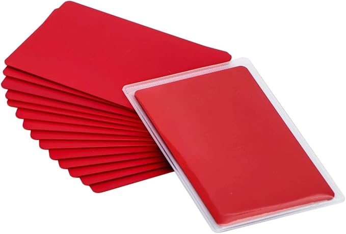 Thick Red Aluminum Metal Business Cards Anodized Aluminum 86 X 54 X 0.8mm 15 pcs Include Protector Sleeves(Frosted)
