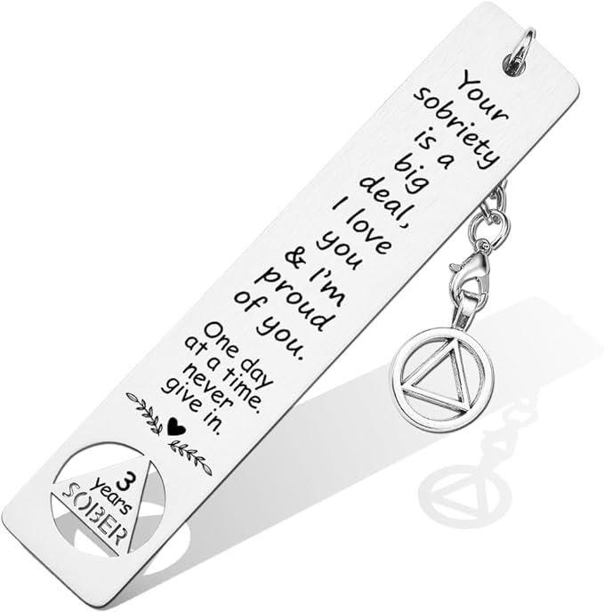 3 Year Sober Gifts for Men, Sobriety Gift for Men Women, Sober Recovery Alcoholics Recovering Gift, Sober Gifts for Loved One in Recovery, 3 Year Sober Anniversary gift-DB18