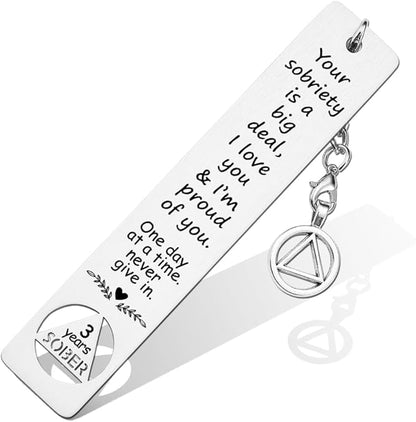 3 Year Sober Gifts for Men, Sobriety Gift for Men Women, Sober Recovery Alcoholics Recovering Gift, Sober Gifts for Loved One in Recovery, 3 Year Sober Anniversary gift-DB18