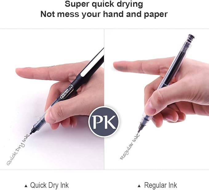 WRITECH Liquid Ink RollerBall Pens Quick Dry Ink 0.5 mm Extra Fine Point Pens 8 Pcs Rollering Pens Assorted Colors Ink for Writing, Taking Notes & Sketching (Multicolor)