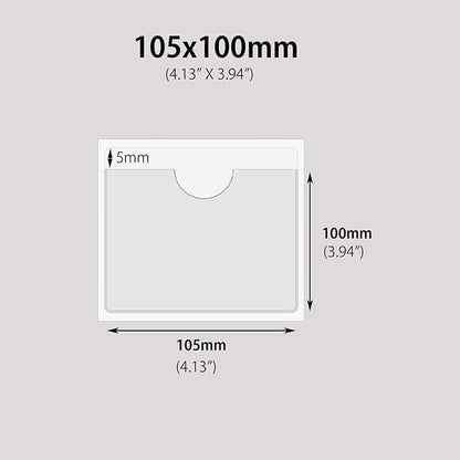Adhesive Clear Pockets,Self Adhesive Clear Label Pockets Adhesive Card Folder Plastic Pockets Holders Sleeves for Index Cards Planners Cabinet Shelf Photo Cd,10Pieces(105x100mm)