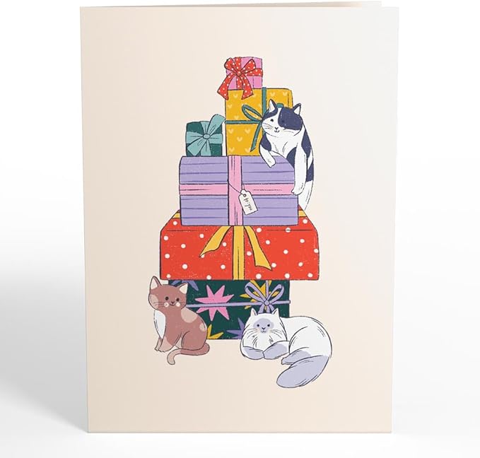 Lovepop Birthday Pop-Up Card for Her, Him, Men, Women - 3D Animal Greeting Cards - Curious Cats - 5" x 7" - Blank Notecard & Envelope Included