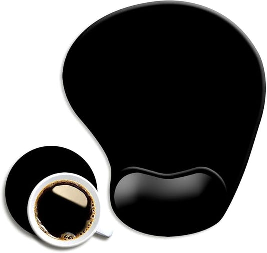 DOOKE Ergonomic Mouse Pad with Wrist Support and,Mouse Pads with Non-Slip PU Base for Home Office Working Studying Easy Typing & Pain Relief Black