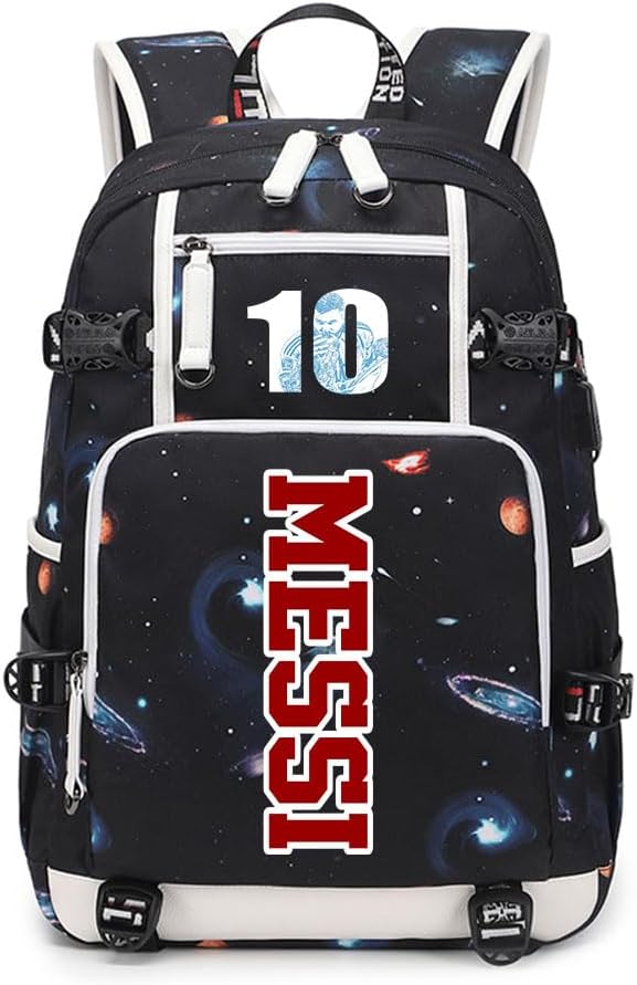 Soccer Superstar M-essi 10 Multifunctional Laptop Backpack Teenage Travel Backpack Fans Schoolbag (G3)