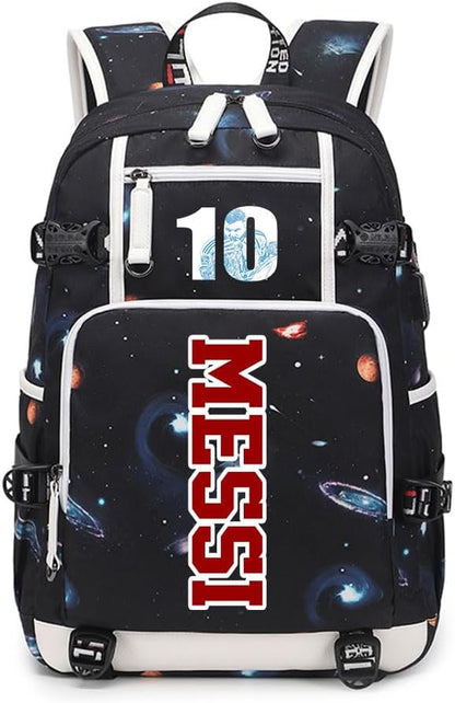 Soccer Superstar M-essi 10 Multifunctional Laptop Backpack Teenage Travel Backpack Fans Schoolbag (G3)