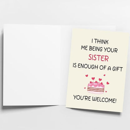Sister Birthday Card | Birthday Card for Sister | Birthday Card Sister | Happy Birthday Sister Card | Funny Sister Birthday Card | Birthday Cards for Sister