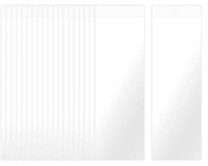 Clear Bookmark Sleeves Penta Angel 20Pcs Plastic Blank Photobooth Frames Vinyl Book Markers Cover Holder with Hole for Students Reading Wedding Valentine’s Gift Party Favor, 6.69x2.28’’ (20)