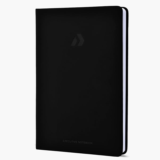 Nextnoid Hardcover PU Leather Lined Notebook Journal - 120 GSM Thick Paper, Medium A5-160 Pages Perfect for Writing, Journaling, and Note-Taking (Black,Ruled)