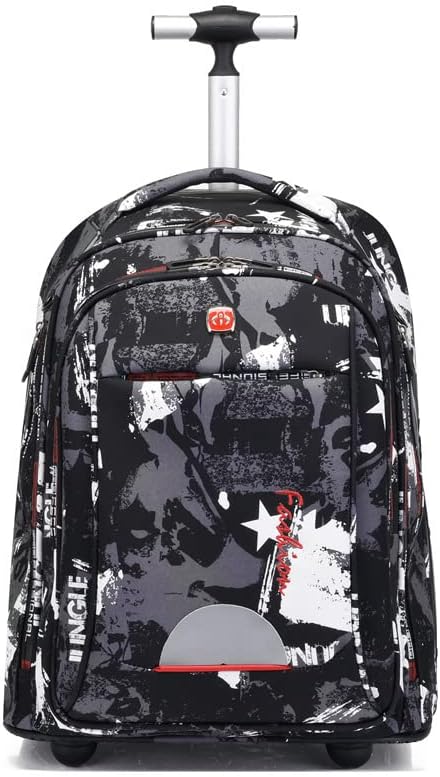 Rolling Backpack,Large Rolling Laptop Bag Briefcase Backpacks with Wheels for Women Adults Travel Trolley Office,Waterproof Wheeled Backpack(22inch, Grey)