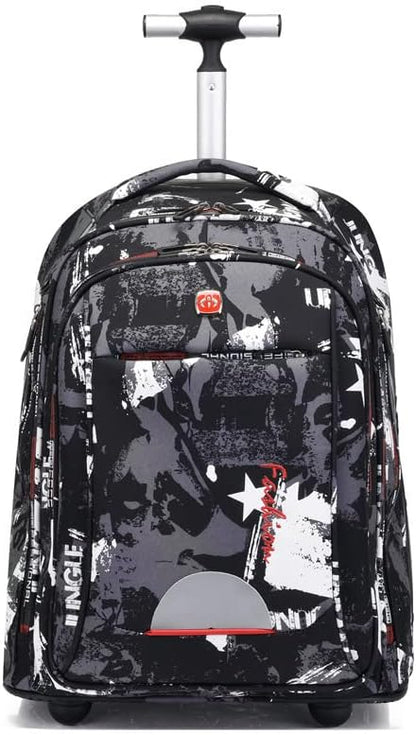 Rolling Backpack,Large Rolling Laptop Bag Briefcase Backpacks with Wheels for Women Adults Travel Trolley Office,Waterproof Wheeled Backpack(22inch, Grey)