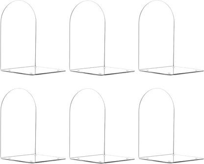 Book Ends for Shelves Clear Acrylic Bookends for Heavy Books Organizer Book Stopper to Hold Books for Home Office School and Desktop Decoration(Circular Arc) (6)