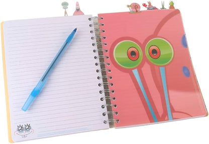 Innovative Designs Nickelodeon Spongebob Squarepants Tab Journal Notebook, Spiral Bound, 144 Lined Pages, 8 x 7 inches